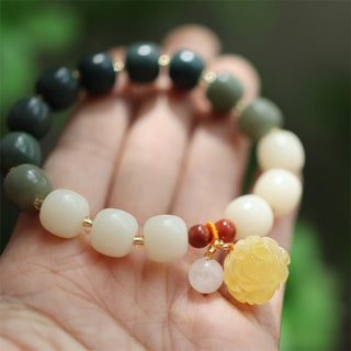 Buddha Gift Gradient Bodhi Seed Amber Lotus Peace Bracelet