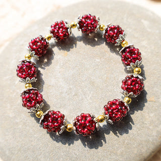 Buddha Gift Natural Garnet Healing Bracelet