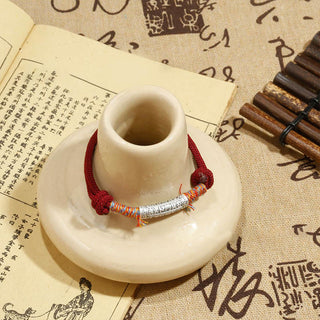 Buddha Gift Handmade 999 Sterling Silver Om Mani Padme Hum Protection Rope Bracelet