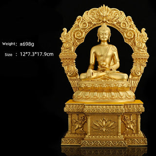 Buddha Gift Shakyamuni Amitabha Medicine Buddha Figurine Serenity Copper Statue Home Decoration