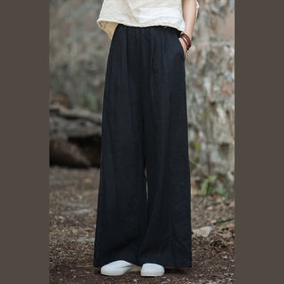 Buddha Gift Retro Wide Leg Pants Casual Women's Yoga Pants With Pockets