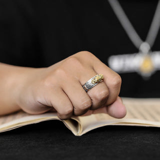 Buddha Gift Tibetan 990 Sterling Silver Om Mani Padme Hum PiXiu Dorje Vajra Heart Sutra Engraved Wealth Ring