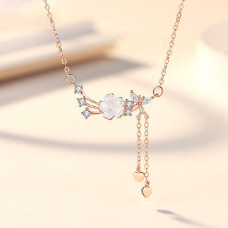 Buddha Gift 925 Sterling Silver Flower Butterfly Love Necklace Pendant Earrings Set