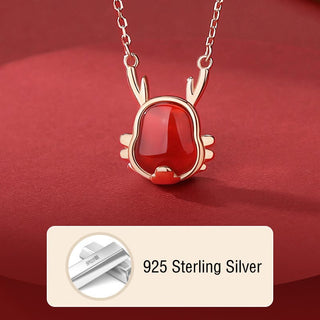 ❗❗❗A Flash Sale- Buddha Gift 925 Sterling Silver Year of the Dragon Natural Red Agate Dragon Attract Fortune Fu Character Strength Bracelet Necklace Pendant Earrings