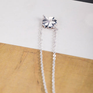 Buddha Gift 925 Sterling Silver Cherry Blossom Blessing Chain Bracelet