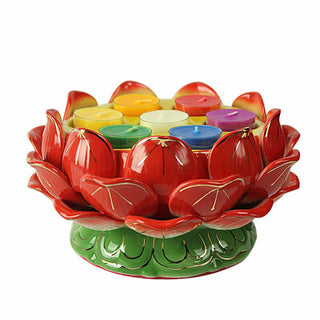 Buddha Gift Meditation Prayer Altar Lotus Flower Candle Holder Buddhist Temple Rituals Use Items