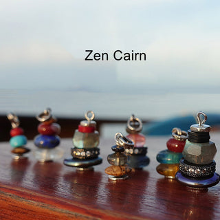 Buddha Gift Zen Cairn Labradorite Various Crystals Calm Pendant Necklace