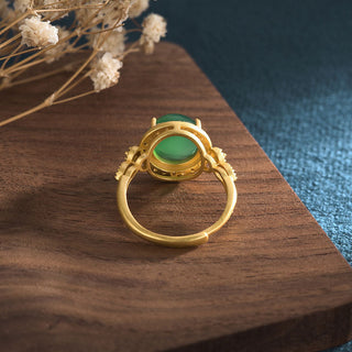 Buddha Gift Green Jade Fortune Ring