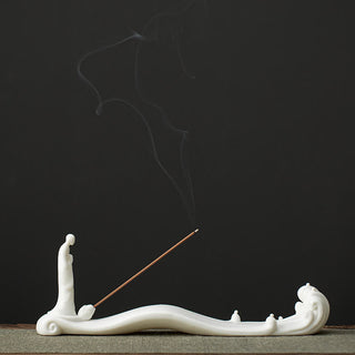 Buddha Gift Buddha Monk Ceramic Sea Wave Mountain Blessing Incense Burner Decoration