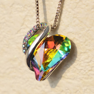 Buddha Gift Love Heart Birthstone Healing Energy Necklace Pendant