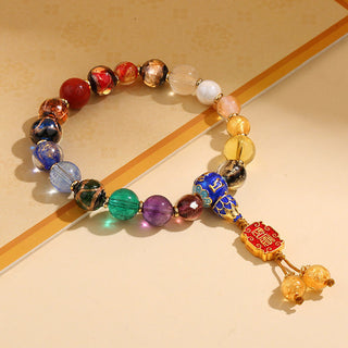 Buddha Gift Tibetan Colorful Incense Ash Liuli Glass Bead Om Mani Padme Hum Dorje Vajra 18 Beads Wrist Mala