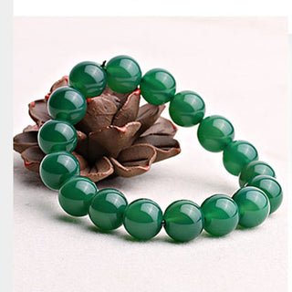 Buddha Gift Natural Green Agate Support Bracelet