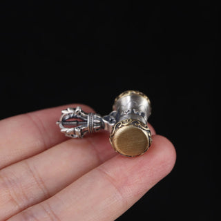 Buddha Gift Tibet 925 Sterling Silver Om Mani Padme Hum Dorje Bell Vajra Engraved Enlightenment Pendant Hanging Decoration