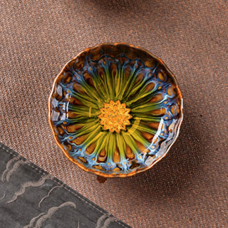 Buddha Gift Lotus Peacock Dragon Phoenix Koi Fish Ceramic Teacup Inlaid Tea Cups 120ml