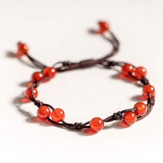 Buddha Gift Red Agate Moss Agate Cinnabar Calm Bracelet