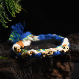 Buddha Gift Tibetan Zakiram Goddess of Wealth Bead Engraved Handmade Luck Bracelet