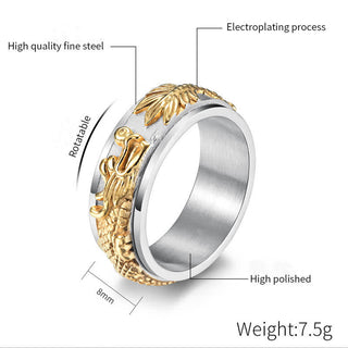 Buddha Gift Dragon Titanium Steel Stimulation Rotatable Ring (Extra 30% Off | USE CODE: FS30)