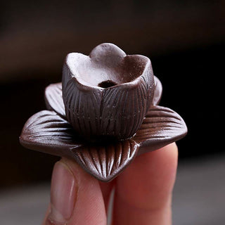 Buddha Gift Lotus Plum Blossom Square Ceramic Spiritual Backflow Incense Burner