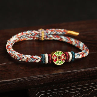 ❗❗❗A Flash Sale- Buddha Gift Colorful Rope Wealth Comes From All Directions Handmade Eight Thread Peace Knot Luck Bracelet