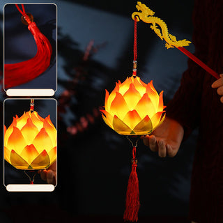 Buddha Gift DIY Lotus Flower Dragon Lantern Tassel Lamp Decoration