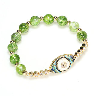 Buddha Gift Natural Peridot Evil Eye Abundance Bracelet