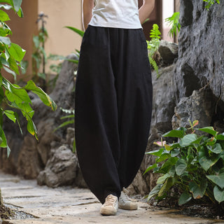Buddha Gift Solid Color Loose Yoga Harem Pants With Pockets