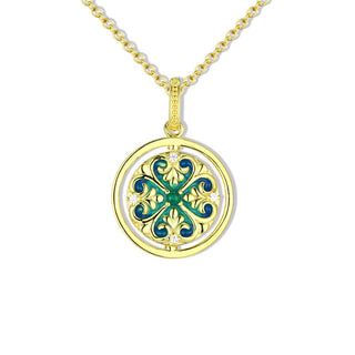 Buddha Gift 925 Sterling Silver Lotus Flower Floral Zircon Enlightenment Rotatable Necklace Pendant