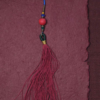 Buddha Gift 108 Mala Beads Bodhi Seed Dzi Bead Peace Tassel Bracelet