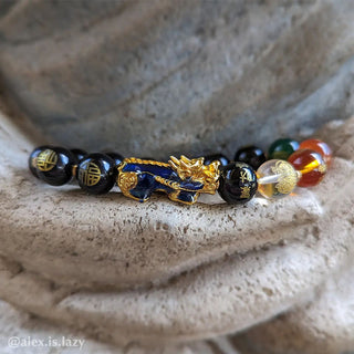 Buddha Gift Color-Changing Pixiu Obsidian Luck Bracelet