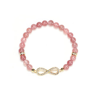 Buddha Gift Natural Strawberry Quartz Positivity Healing Bracelet