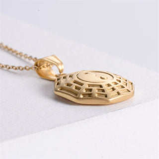 Buddha Gift Bagua Yin Yang Titanium Steel Balance Necklace Chain Pendant