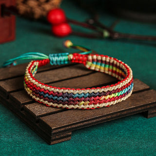 Buddha Gift Tibet Handmade Rainbow Multicolored Protection Braided String Bracelet