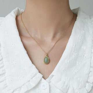 Buddha Gift Natural Green Aventurine Amethyst Rose Quartz Blessing Necklace Pendant