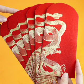 Buddha Gift 6Pcs Chinese Red Envelope Year of the Dragon Lucky Money Envelopes 2024 Chinese New Year Dragon Year Envelope