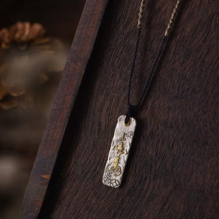 Buddha Gift Making A Fortune Chinese Character Copper Coin Wealth Necklace Pendant