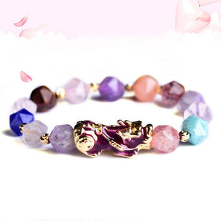 Buddha Gift FengShui PiXiu Amethyst Luck Bracelet