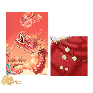Buddha Gift 925 Sterling Silver Year of the Dragon Natural Hetian Jade Red Agate Cute Dragon Protection Success Bracelet Necklace Pendant Earrings