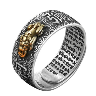 Buddha Gift Chinese Zodiac Natal Buddha Wealth Luck Adjustable Ring