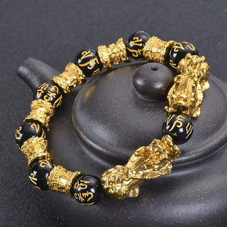 Buddha Gift Double Pixiu Obsidian Wealth Bracelet