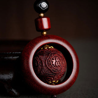 Buddha Gift Tibetan Small Leaf Red Sandalwood Ebony Luck Protection Rotation Decoration