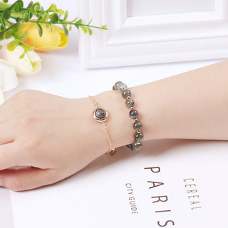 Buddha Gift Sun Stone Strawberry Quartz Crystal Positive Bracelet