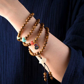 Buddha Gift Tibetan Rosewood Protection Calm Bracelet Mala