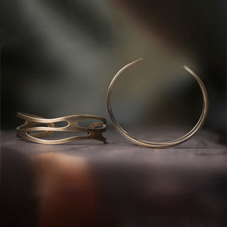 Buddha Gift Vintage Curved Copper Brass Wealth Adjustable Cuff Bracelet Bangle