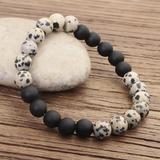 108 Mala Beads Zebra Jasper Frosted Stone Protection Tassel Bracelet (Extra 30% Off | USE CODE: FS30)