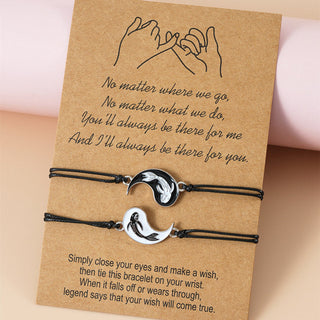 Buddha Gift 2pcs Yin Yang Hematite Couple Bracelet