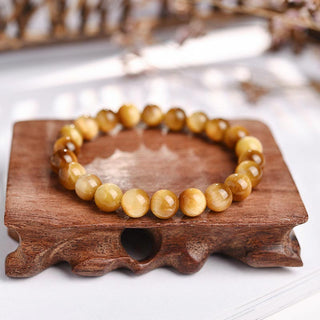 Buddha Gift  Anxiety Stress Healing Crystal Tiger Eye Bead Bracelet