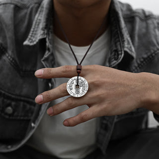 Buddha Gift Bagua Yin Yang Copper Coin Star Balance Energy Necklace Pendant