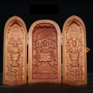 Buddha Gift Avalokitesvara Kwan Yin Buddha Cherry Wood Compassion Home Decoration Altar