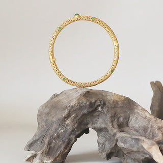 Buddha Gift Cyan Jade Copper Auspicious Clouds Calm Healing Bracelet Bangle