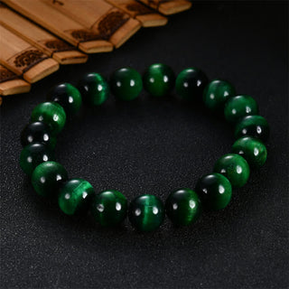 Buddha Gift Natural Green Tiger Eye Strength Bracelet